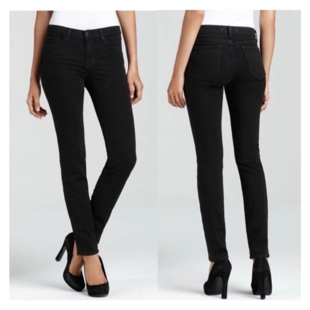 J Brand Skinny Leg‎ Jeans Shadow Black Slim Stretch Size 29 Mid Rise Classic